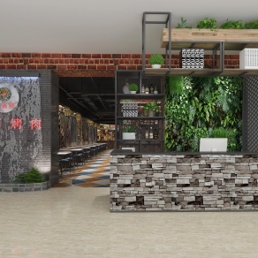 工业风烤肉3D模型下载
